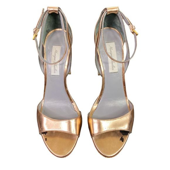 Monique Lhuillier Rose Gold Ava Heels - Size 38.5 - Picture 2 of 12